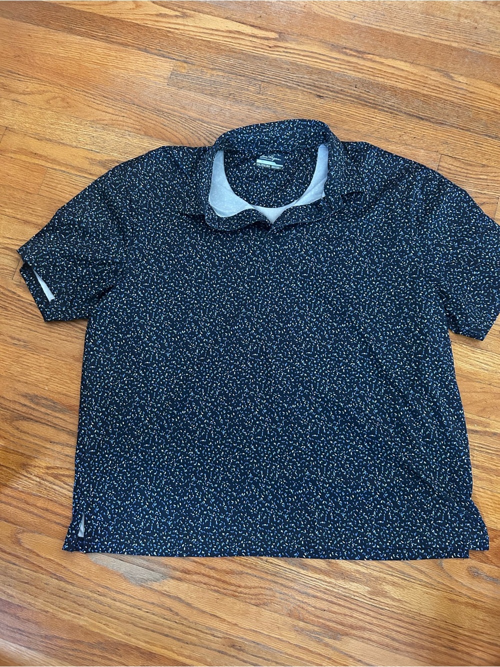 Hogan Navy Micro-Print Polo